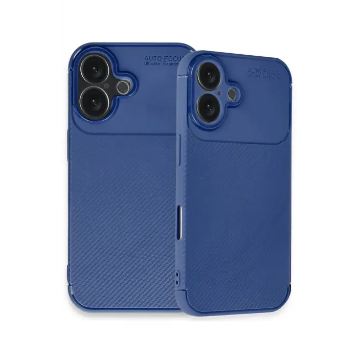 Newface iPhone 16 Plus Kılıf Auto Focus Karbon Kapak - Lacivert