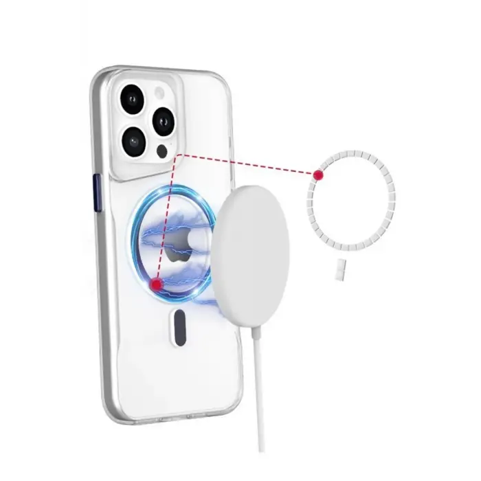 Newface iPhone 16 Plus Kılıf PC Poso Magsafe Kapak - Şeffaf