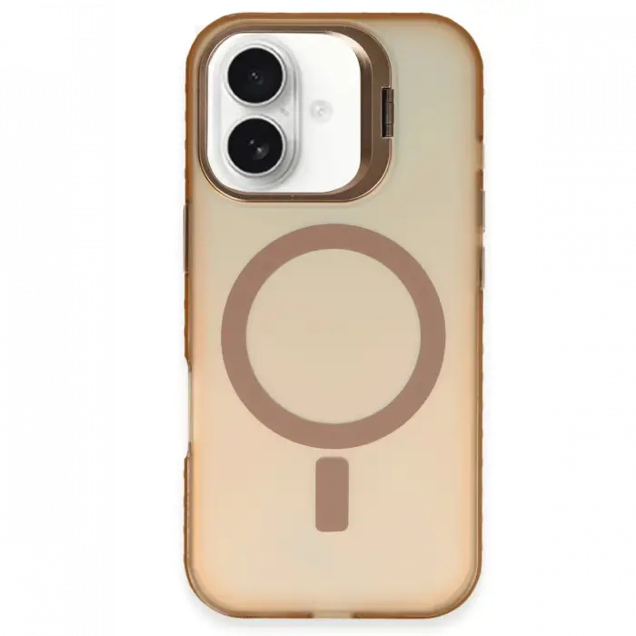 Newface iPhone 16 Plus Kılıf Primera Magsafe Standlı Kapak - Gold