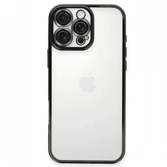 Newface iPhone 16 Pro Kılıf Razer Lensli Silikon - Siyah