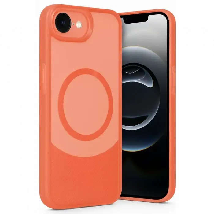 Newface Apple iPhone 16E Kılıf Maya Karbon Kapak - Kırmızı