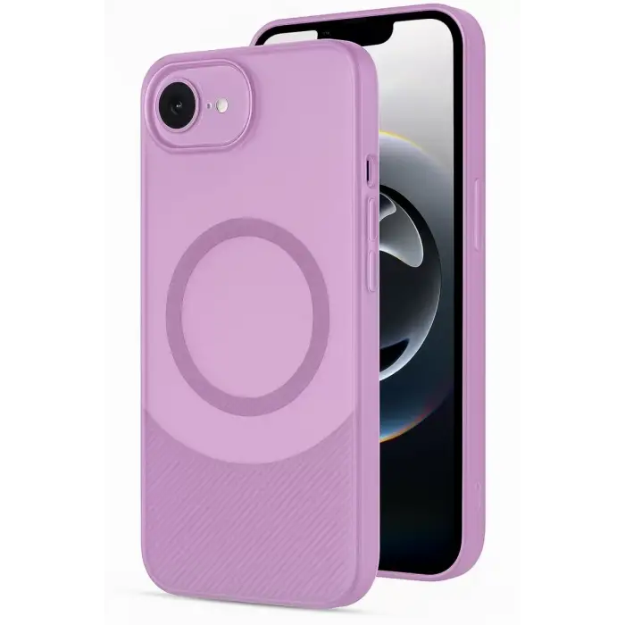 Newface Apple iPhone 16E Kılıf Maya Karbon Kapak - Mürdüm