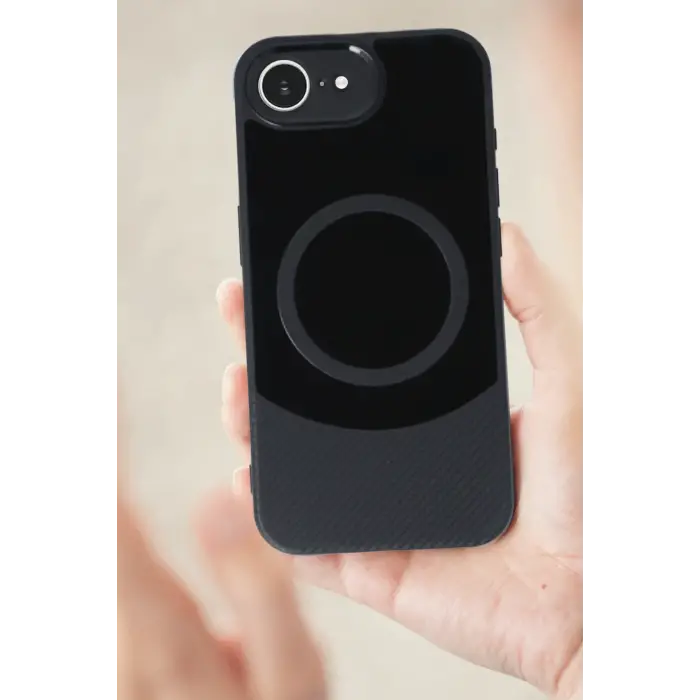 Newface iPhone 16E Kılıf Maya Karbon Kapak - Siyah