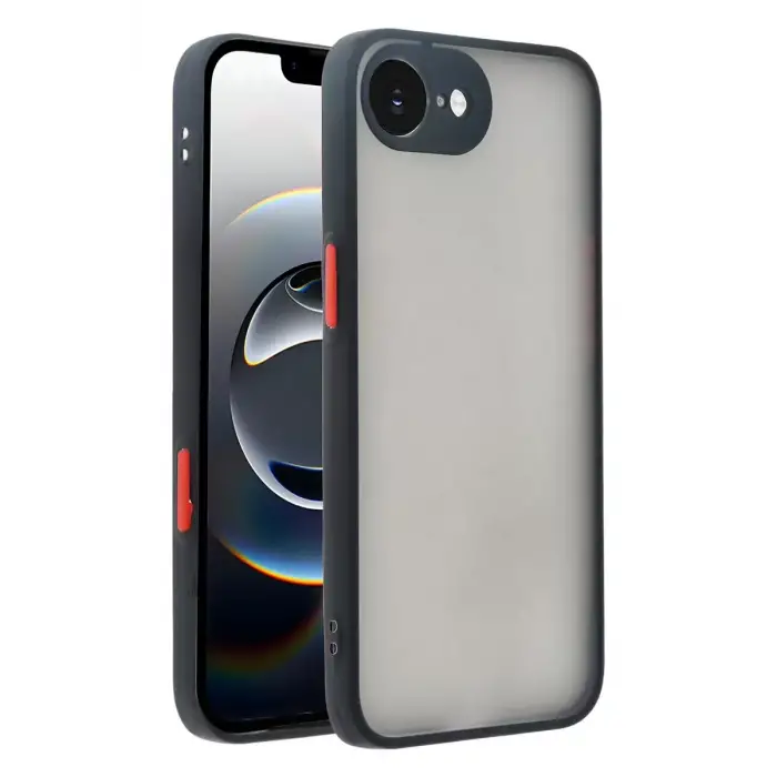 Newface Apple iPhone 16E Kılıf Montreal Silikon Kapak - Siyah