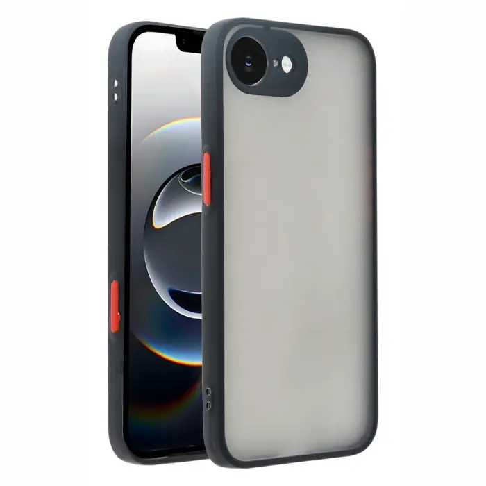 Newface iPhone 16E Kılıf Montreal Silikon Kapak - Siyah