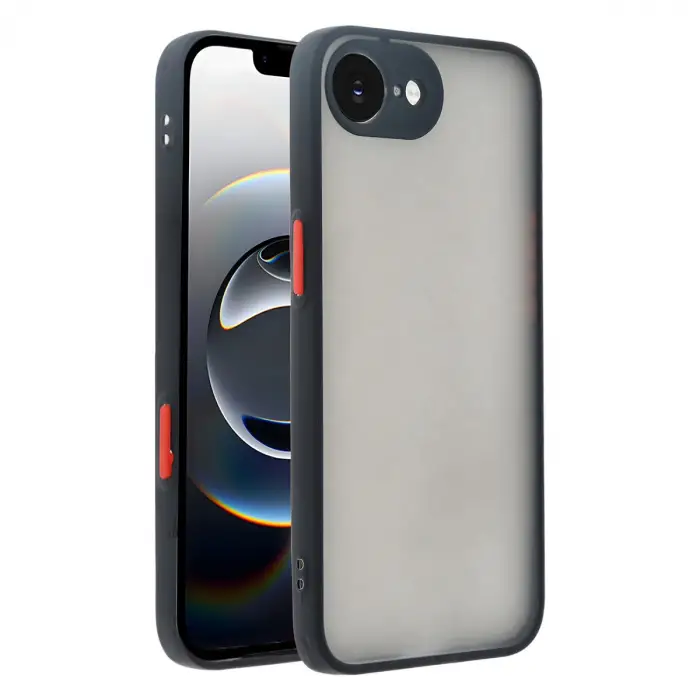 Newface iPhone 16E Kılıf Montreal Silikon Kapak - Siyah