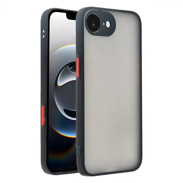 Newface Apple iPhone 16E Kılıf Montreal Silikon Kapak - Siyah