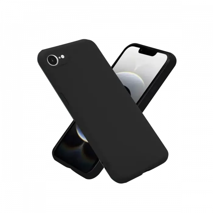 Newface Apple iPhone 16E Kılıf Nano içi Kadife Silikon - Siyah