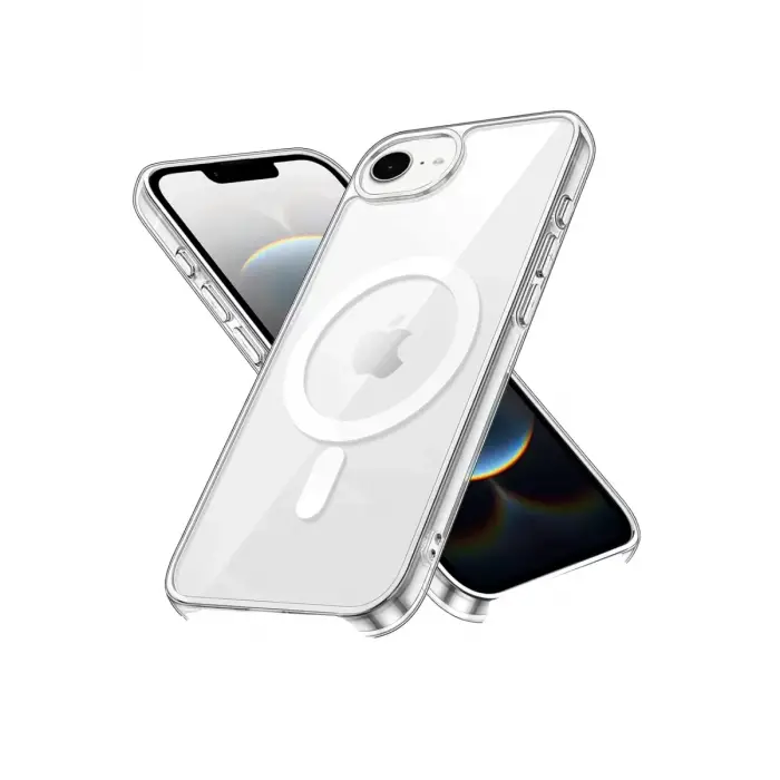Newface Apple iPhone 16E Kılıf Pc Real Magsafe Kapak - Şeffaf