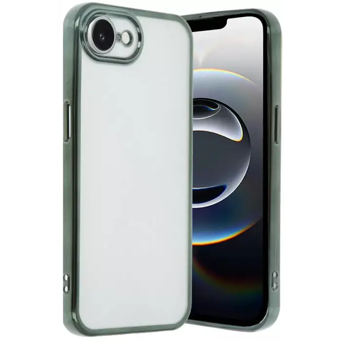 Newface Apple iPhone 16E Kılıf Razer Lensli Silikon - Yeşil