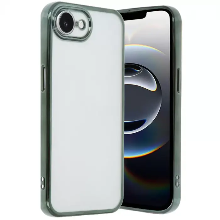 Newface Apple iPhone 16E Kılıf Razer Lensli Silikon - Yeşil