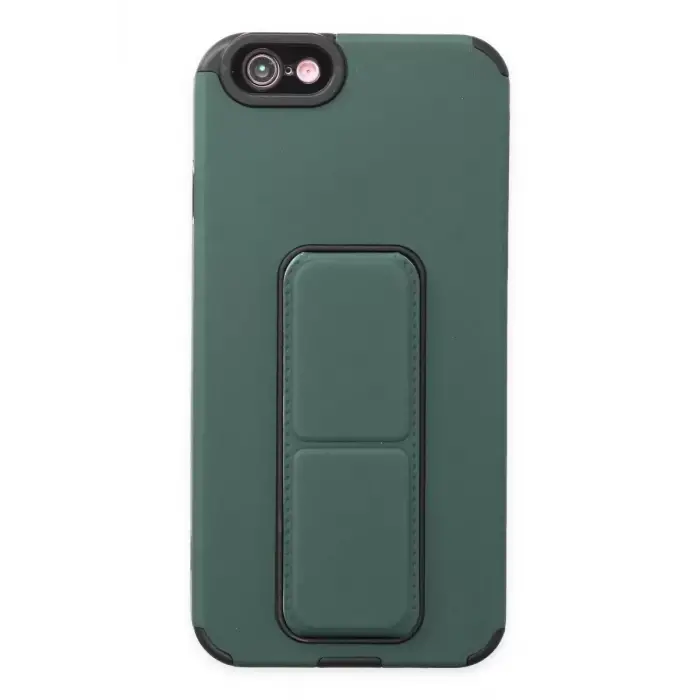 Newface Apple iPhone 6 Kılıf Mega Standlı Silikon - Yeşil