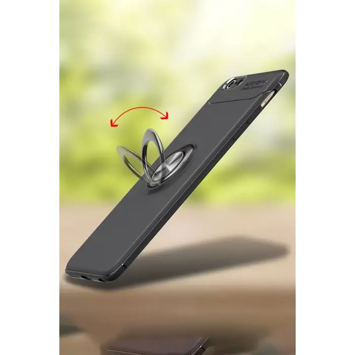 Newface Apple iPhone 6 Kılıf Range Yüzüklü Silikon - Kırmızı