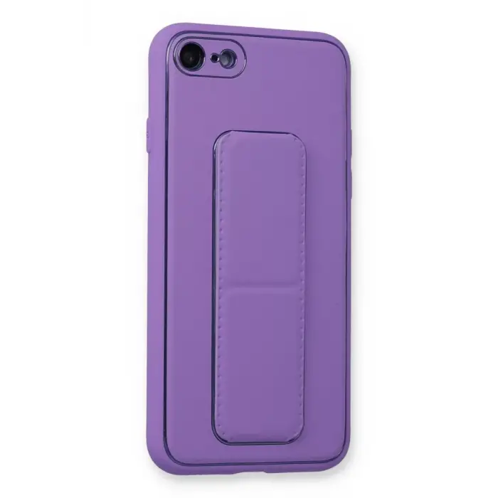 Newface iPhone 7 Kılıf Coco Deri Standlı Kapak - Koyu Lila
