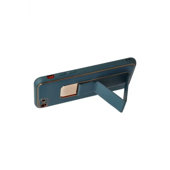 Newface Apple iPhone 7 Kılıf Coco Deri Standlı Kapak - Mavi