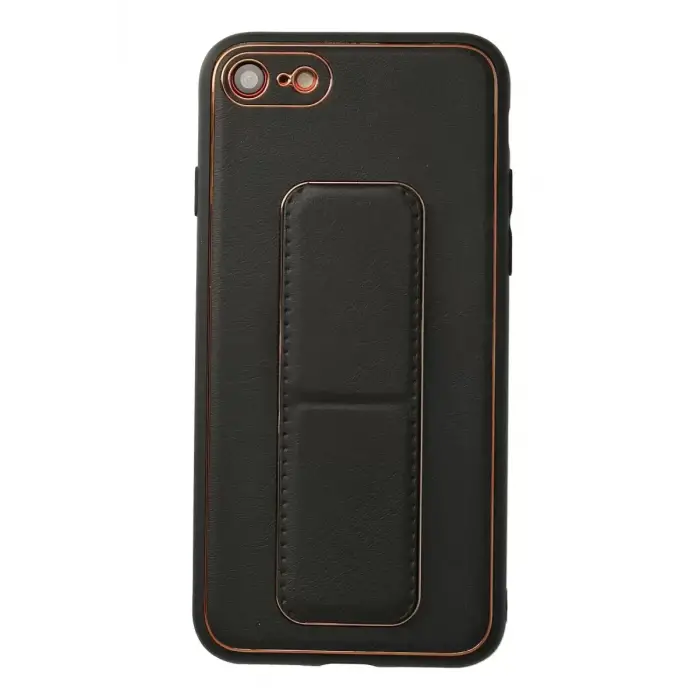 Newface Apple iPhone 7 Kılıf Coco Deri Standlı Kapak - Siyah