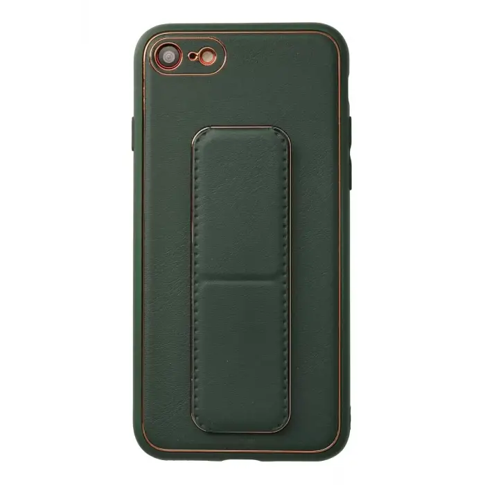 Newface Apple iPhone 7 Kılıf Coco Deri Standlı Kapak - Yeşil
