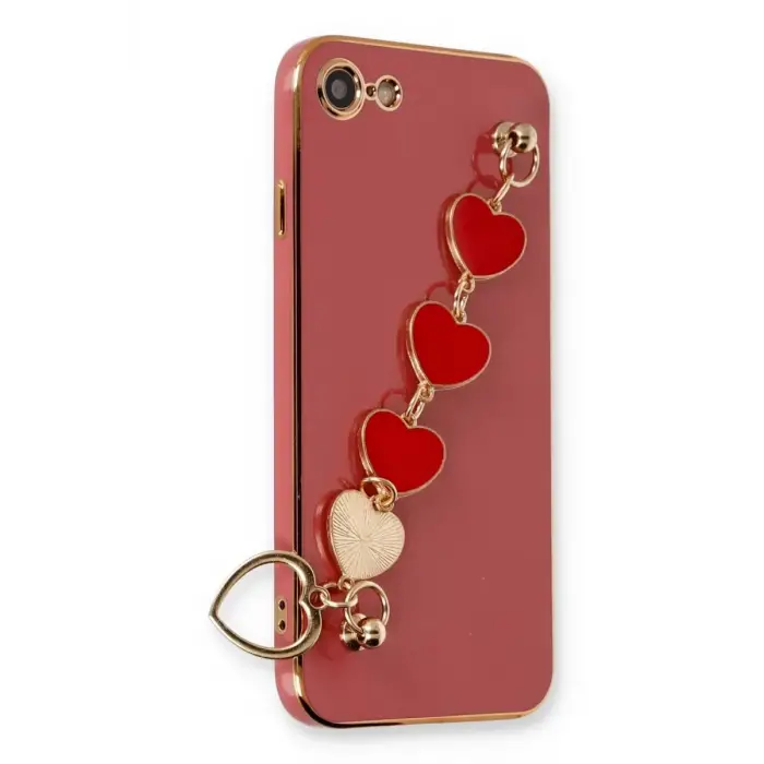 Newface iPhone 7 Kılıf Esila Silikon - Kırmızı