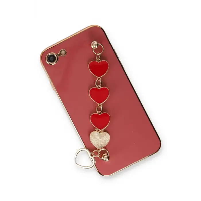 Newface iPhone 7 Kılıf Esila Silikon - Kırmızı