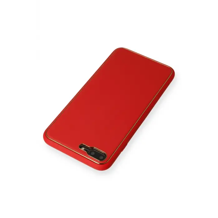 Newface iPhone 7 Plus Kılıf Coco Deri Silikon Kapak - Kırmızı