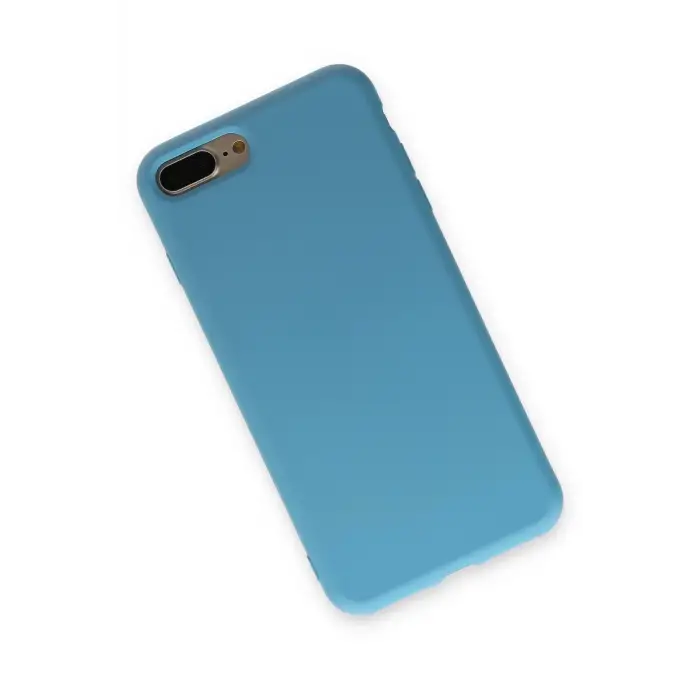 Newface iPhone 7 Plus Kılıf Nano içi Kadife Silikon - Mavi