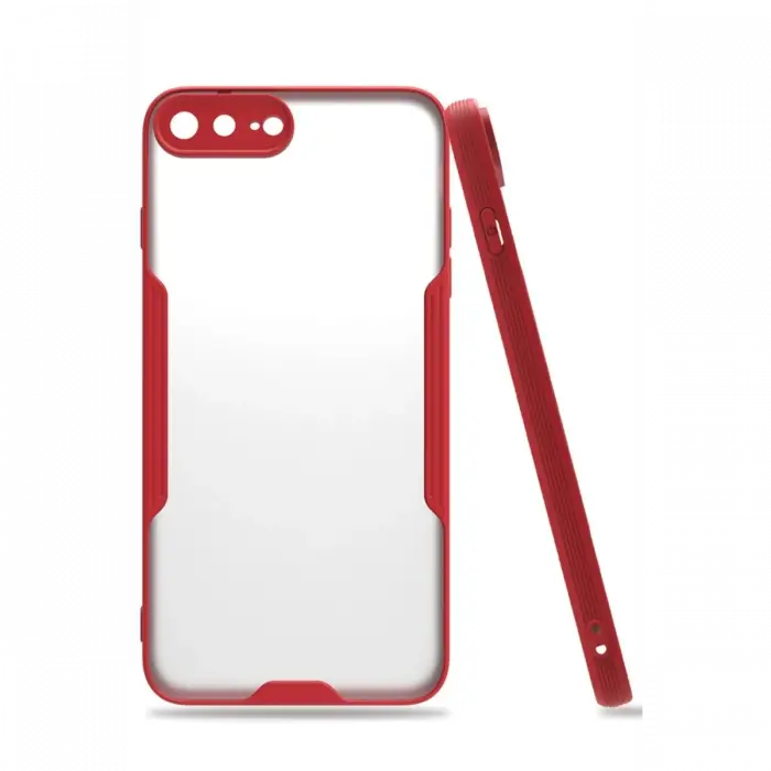 Newface iPhone 7 Plus Kılıf Platin Silikon - Kırmızı