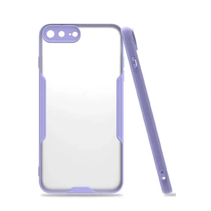 Newface iPhone 7 Plus Kılıf Platin Silikon - Lila