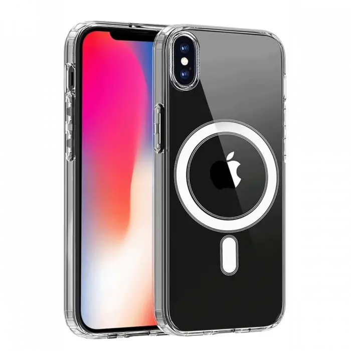 Newface iPhone X Kılıf Magneticsafe Şeffaf Silikon - Şeffaf