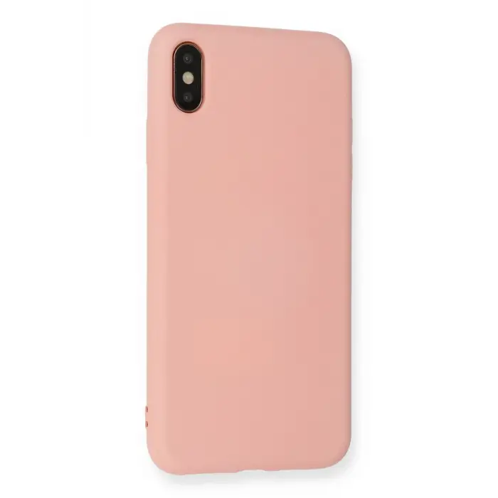Newface iPhone X Kılıf Nano içi Kadife Silikon - Pudra