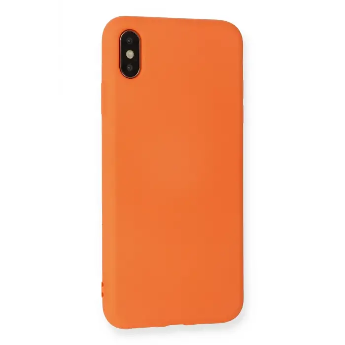 Newface iPhone X Kılıf Nano içi Kadife Silikon - Turuncu