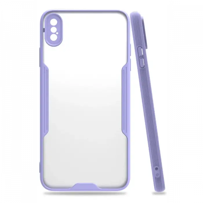 Newface iPhone XS Max Kılıf Platin Silikon - Lila