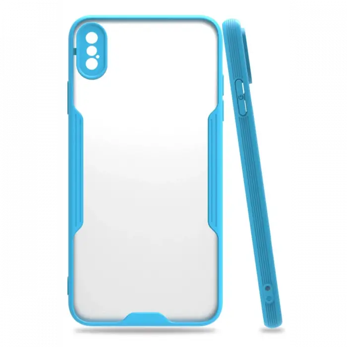 Newface iPhone XS Max Kılıf Platin Silikon - Mavi