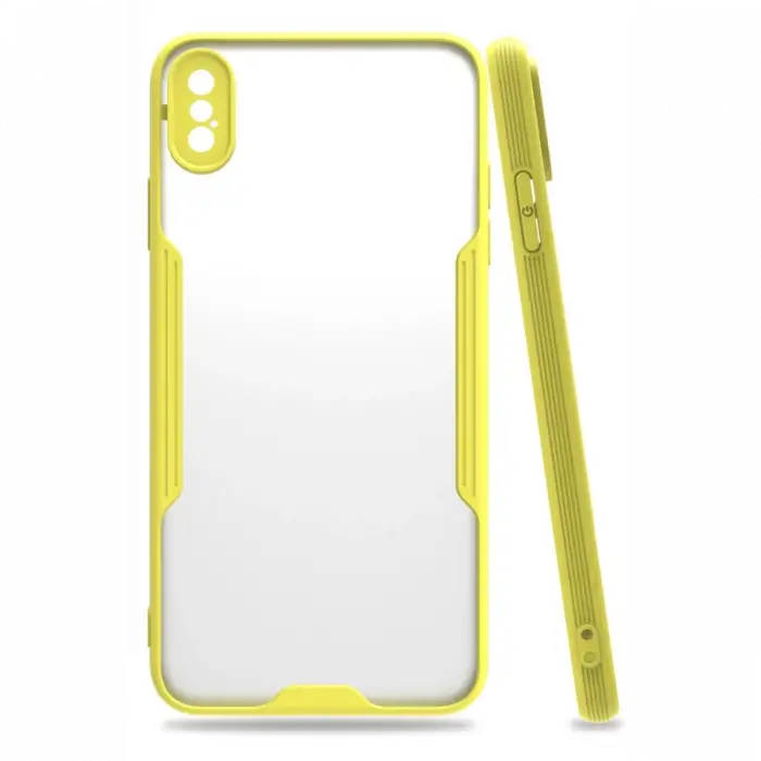 Newface iPhone XS Max Kılıf Platin Silikon - Sarı