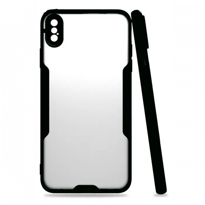 Newface iPhone XS Max Kılıf Platin Silikon - Siyah