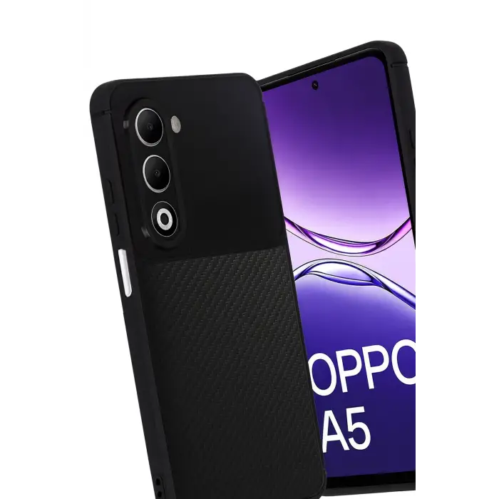 Newface Oppo A5 4G Auto Focus Karbon Kapak - Siyah