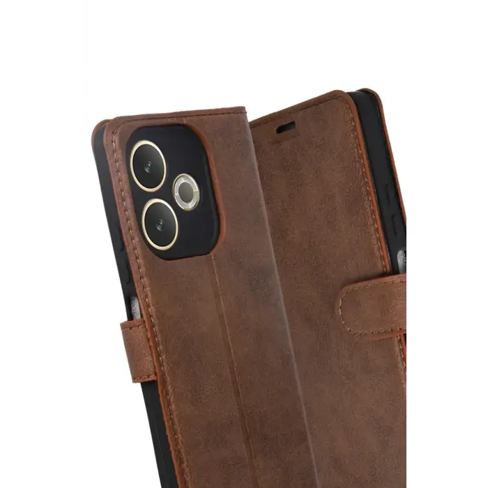 Newface Oppo A5 Pro 4G Trend S Plus Kapaklı Kılıf - Taba