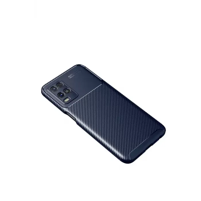 Newface Oppo A54 4G Kılıf Auto Focus Karbon Kapak - Lacivert