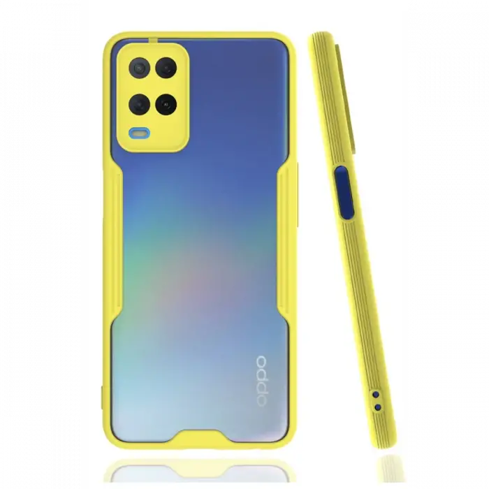 Newface Oppo A54 4G Kılıf Platin Silikon - Sarı