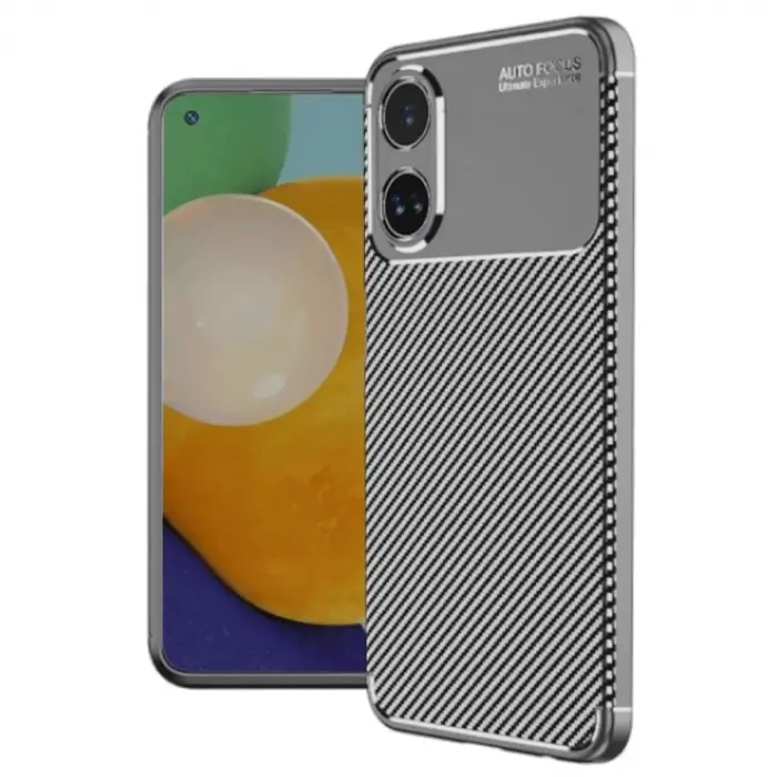Newface Oppo A60 Kılıf Auto Focus Karbon Kapak - Gri