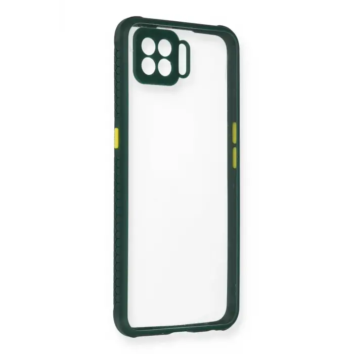 Newface Oppo A73 Kılıf Miami Şeffaf Silikon - Koyu Yeşil