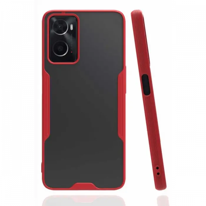 Newface Oppo A96 Kılıf Platin Silikon - Kırmızı
