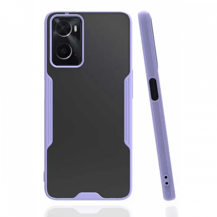 Newface Oppo A96 Kılıf Platin Silikon - Lila