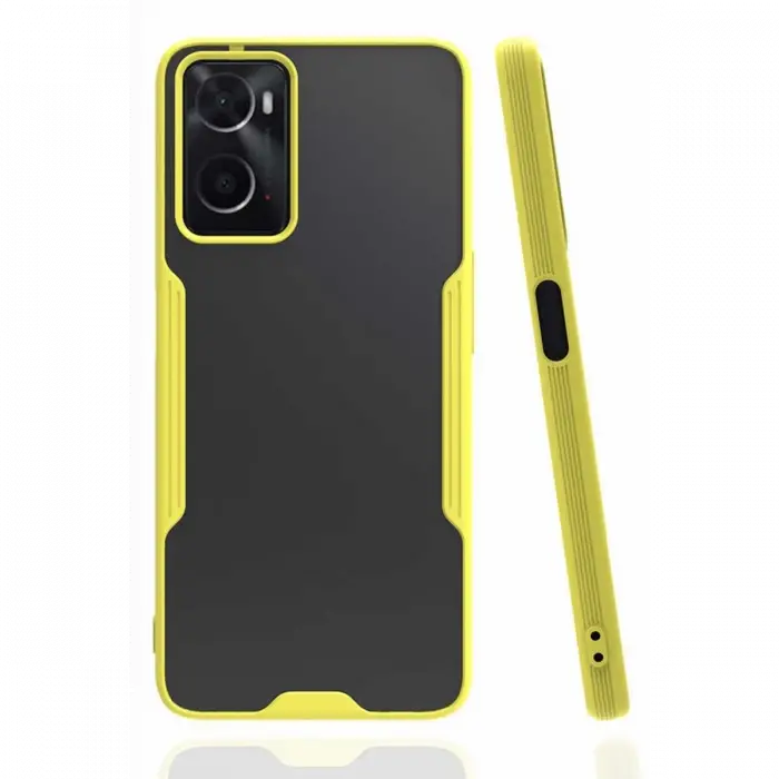 Newface Oppo A96 Kılıf Platin Silikon - Sarı