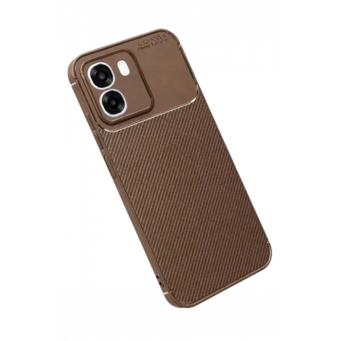 Newface Oppo Oppo A6T 5G Auto Focus Karbon Kapak - Kahverengi