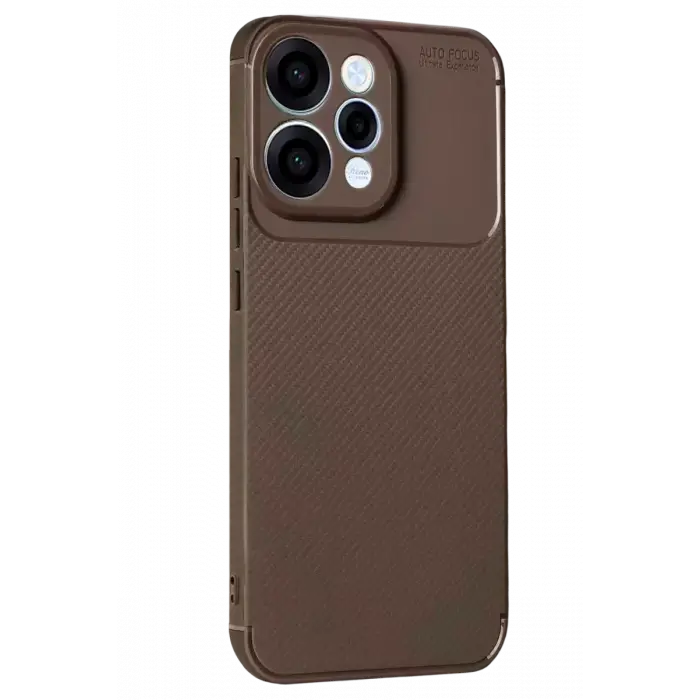 Newface Oppo Reno 15 Auto Focus Karbon Kapak - Kahverengi