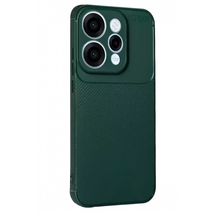 Newface Oppo Reno 15 Auto Focus Karbon Kapak - Koyu Yeşil