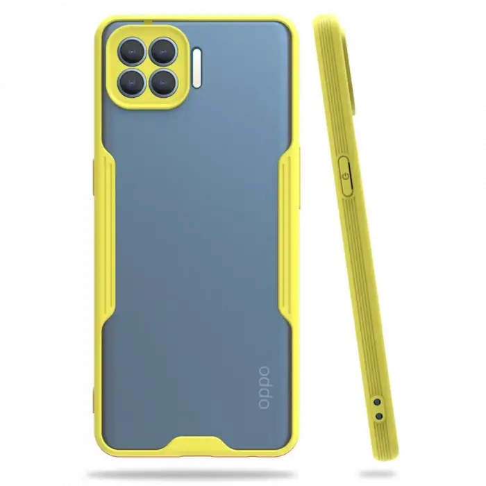 Newface Oppo Reno 4 Lite Kılıf Platin Silikon - Sarı
