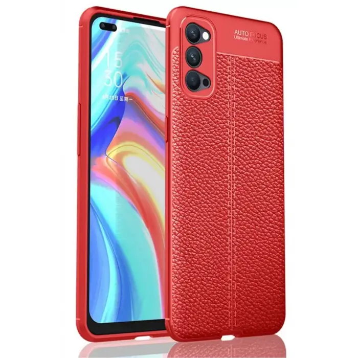 Newface Oppo Reno 4 Pro Kılıf Auto Focus Kapak - Kırmızı