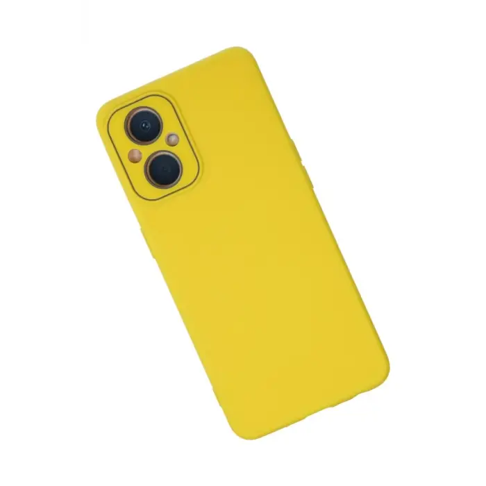 Newface Oppo Reno 7 Lite Kılıf Lansman Glass Kapak - Sarı