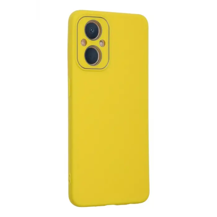 Newface Oppo Reno 7 Lite Kılıf Lansman Glass Kapak - Sarı